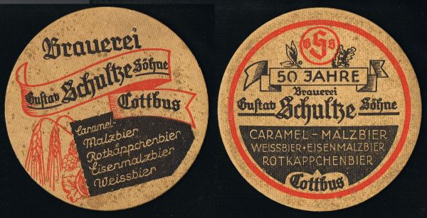 Brauerei Gustav Schultze Bierdeckel