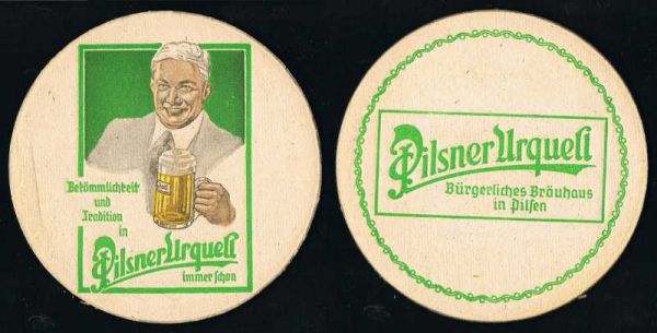 pilsner urquell prewar brewery coaster