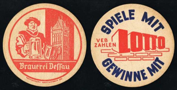 dessauer brauerei ddr bierdeckel