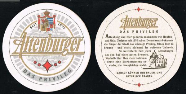 altenburger brauerei bierdeckel