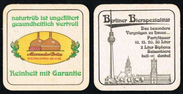 alexander brauerei bierdeckel