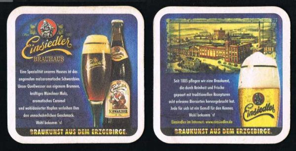 einsiedler brauerei bierdeckel