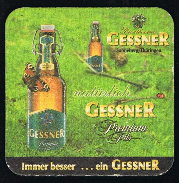 gessner sonneberg brauerei bierdeckel