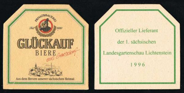 glückauf brauerei bierdeckel