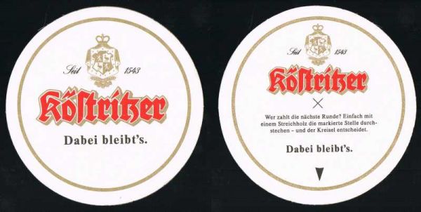 köstritzer brewery coaster