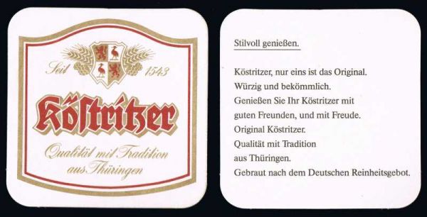 köstritzer brauerei bierdeckel