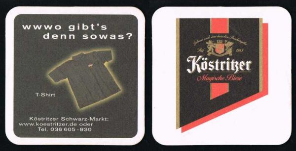 köstritzer brewery coaster