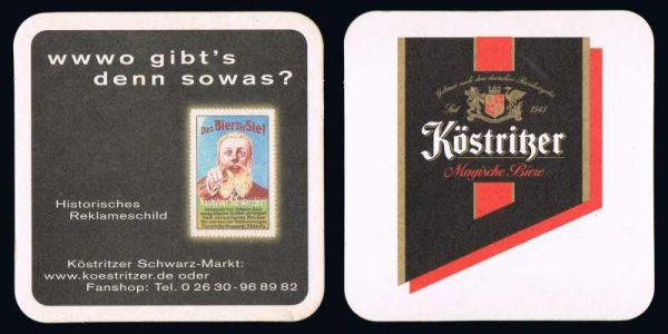 köstritzer brewery coaster