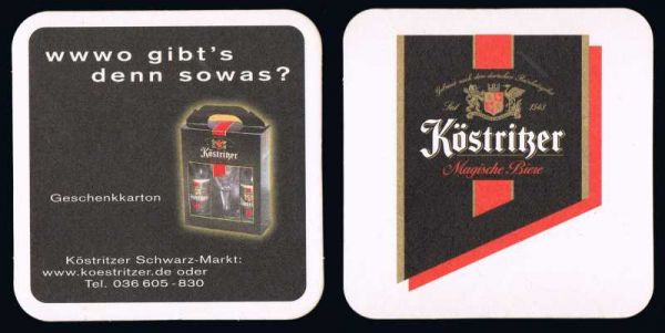 köstritzer brewery coaster