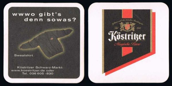 köstritzer brewery coaster