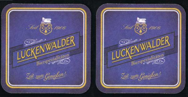 lucks bräu luckenwalder brewery coaster