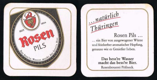 rosenbräu brauerei pössneck bierdeckel