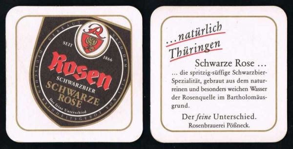 rosenbräu brauerei pössneck bierdeckel