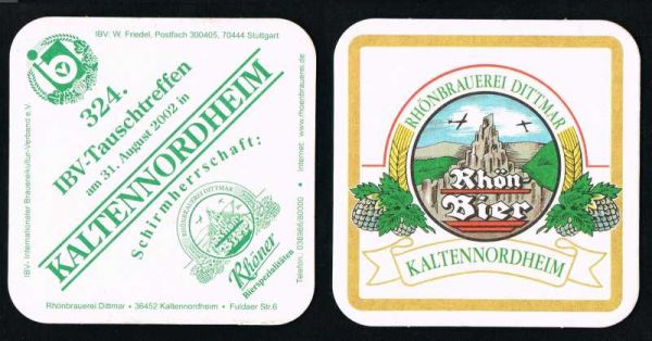 röhnbrauerei dittmar kaltennordheim brewery coaster