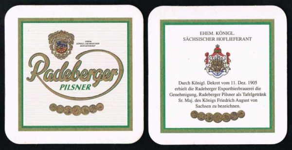 radeberger brewery coaster