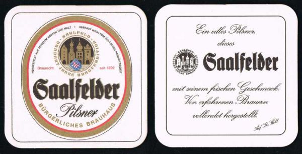 saalfelder brauerei bierdeckel