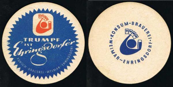 ehringsdorf brauerei weimar ddr bierdeckel