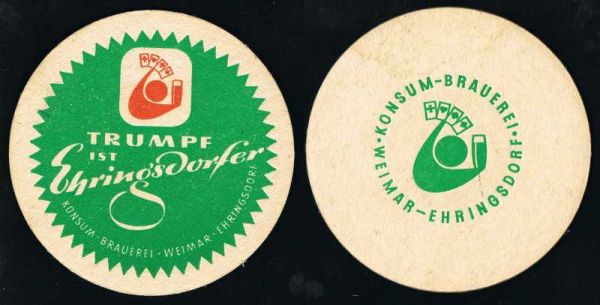 ehringsdorf brauerei weimar ddr bierdeckel