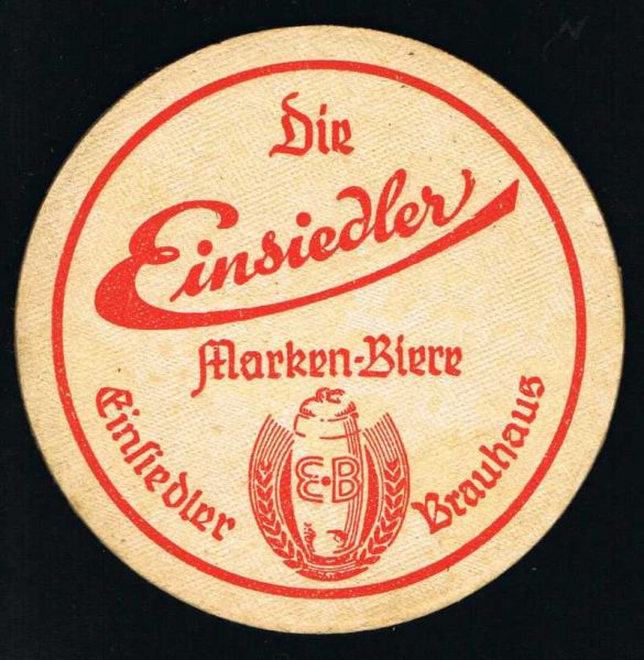 einsiedler brauerei bierdeckel