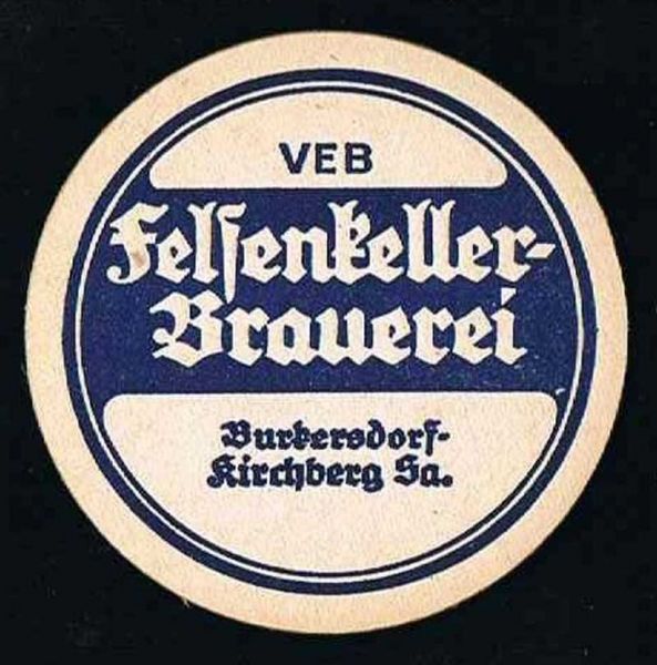 felsenkellerbrauerei burkersdorf ddr bierdeckel