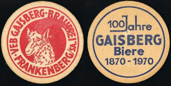 gaisberger frankenberg brauerei ddr bierdeckel