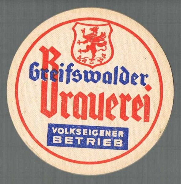 greifswalder brauerei ddr bierdeckel