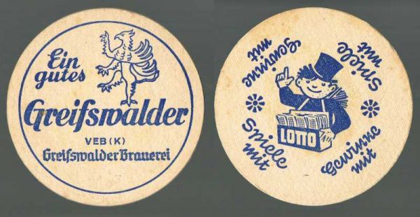 greifswalder brauerei ddr bierdeckel