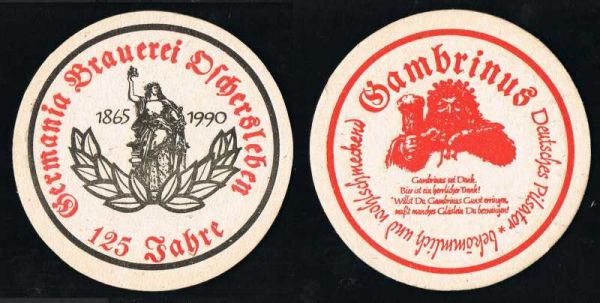 germania brauerei oschersleben ddr bierdeckel
