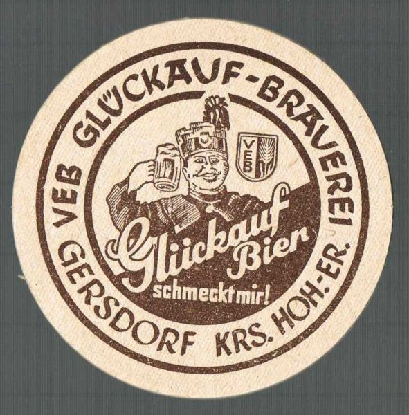 glueckauf brauerei ddr bierdeckel