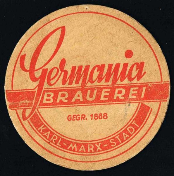 germania brauerei chemnitz ddr bierdeckel
