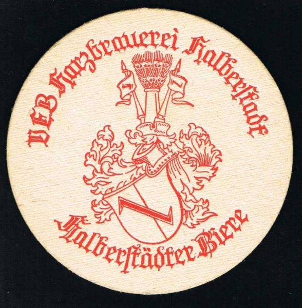 harzbrauerei halberstadt ddr bierdeckel