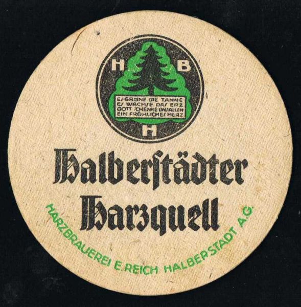 harzbrauerei halberstadt brauerei vorkriegsbierdeckel vk