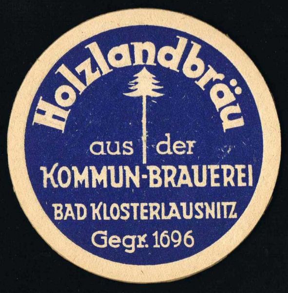 kommun - brauerei bad klosterlausnitz ddr bierdeckel