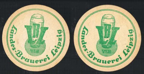 landes - brauerei leipzig ddr bierdeckel