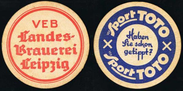 landes brauerei leipzig ddr bierdeckel