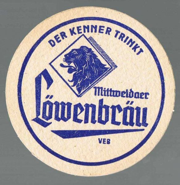 loewenbrauerei mittweida ddr bierdeckel