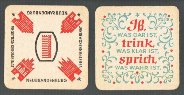 neubrandenburger brewery ddr coaster