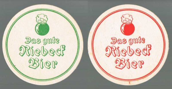 riebeck brauerei vorkriegsbierdeckel vk