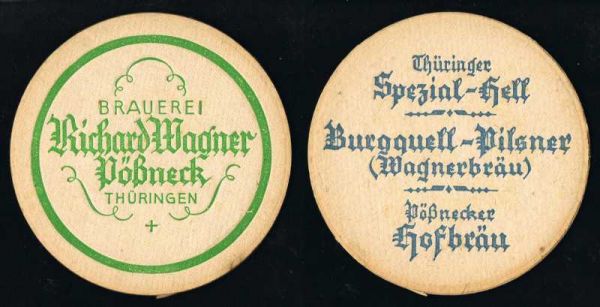 rosenbrauerei pössneck vorkriegsbierdeckel vk