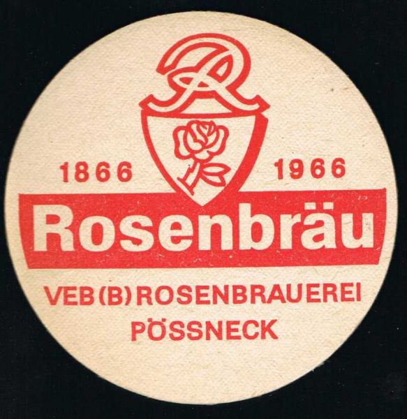 rosenbrauerei pössneck ddr bierdeckel