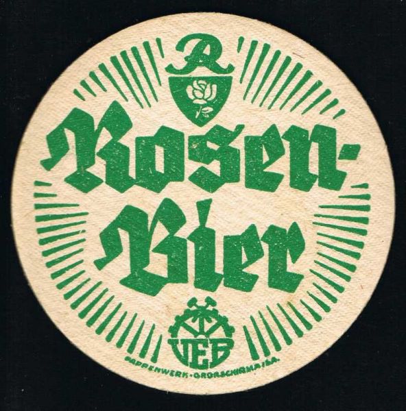 rosenbrauerei pössneck ddr bierdeckel