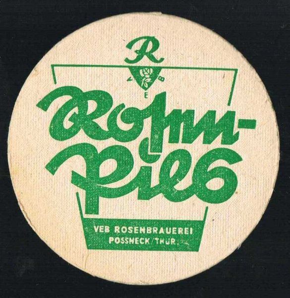 rosenbrauerei pössneck ddr bierdeckel