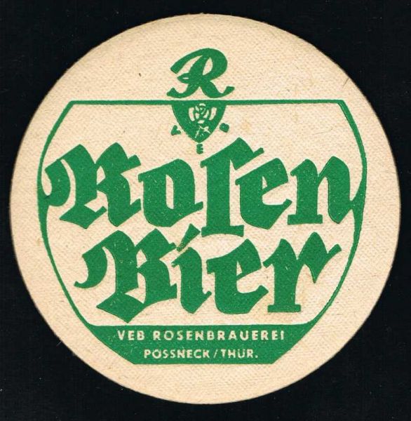rosenbrauerei pössneck ddr bierdeckel