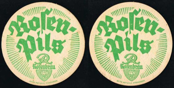 rosenbrauerei pössneck ddr bierdeckel
