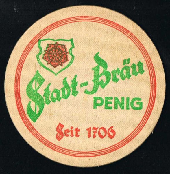 Stadt - Bräu Bierdeckel aus Penig