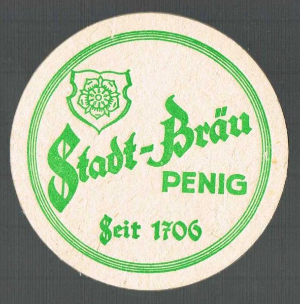 stadtbrauerei penig ddr bierdeckel