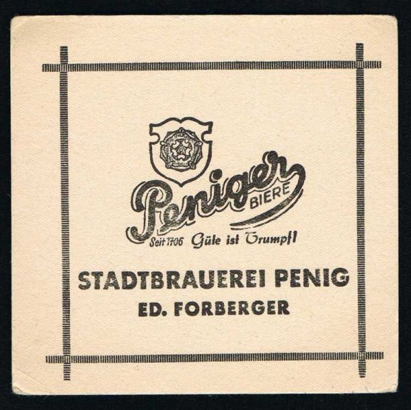 Stadt - Bräu Bierdeckel aus Penig