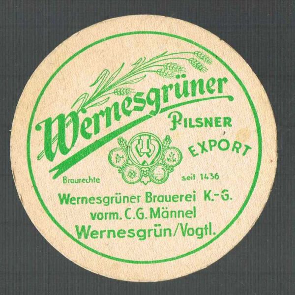 wernesgrüner brauerei ddr bierdeckel