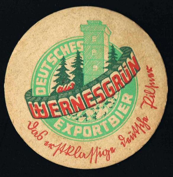 wernesgrüner brauerei ddr bierdeckel