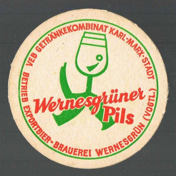 wernesgrüner brauerei ddr bierdeckel